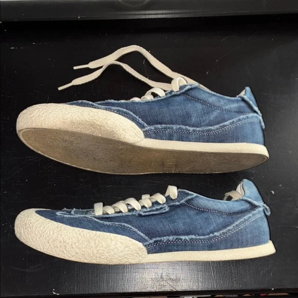 Zara Denim Blue and Cream Casual Sneakers - Picture 4 of 10